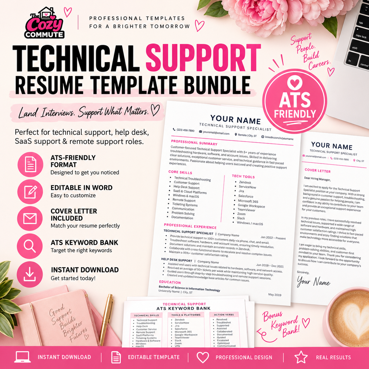 Technical Support Resume Template | ATS Friendly
