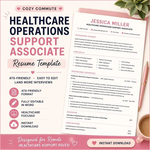 Healthcare Operations Support Resume Template | ATS-Friendly