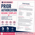 Prior Authorization Resume Template | ATS-Friendly