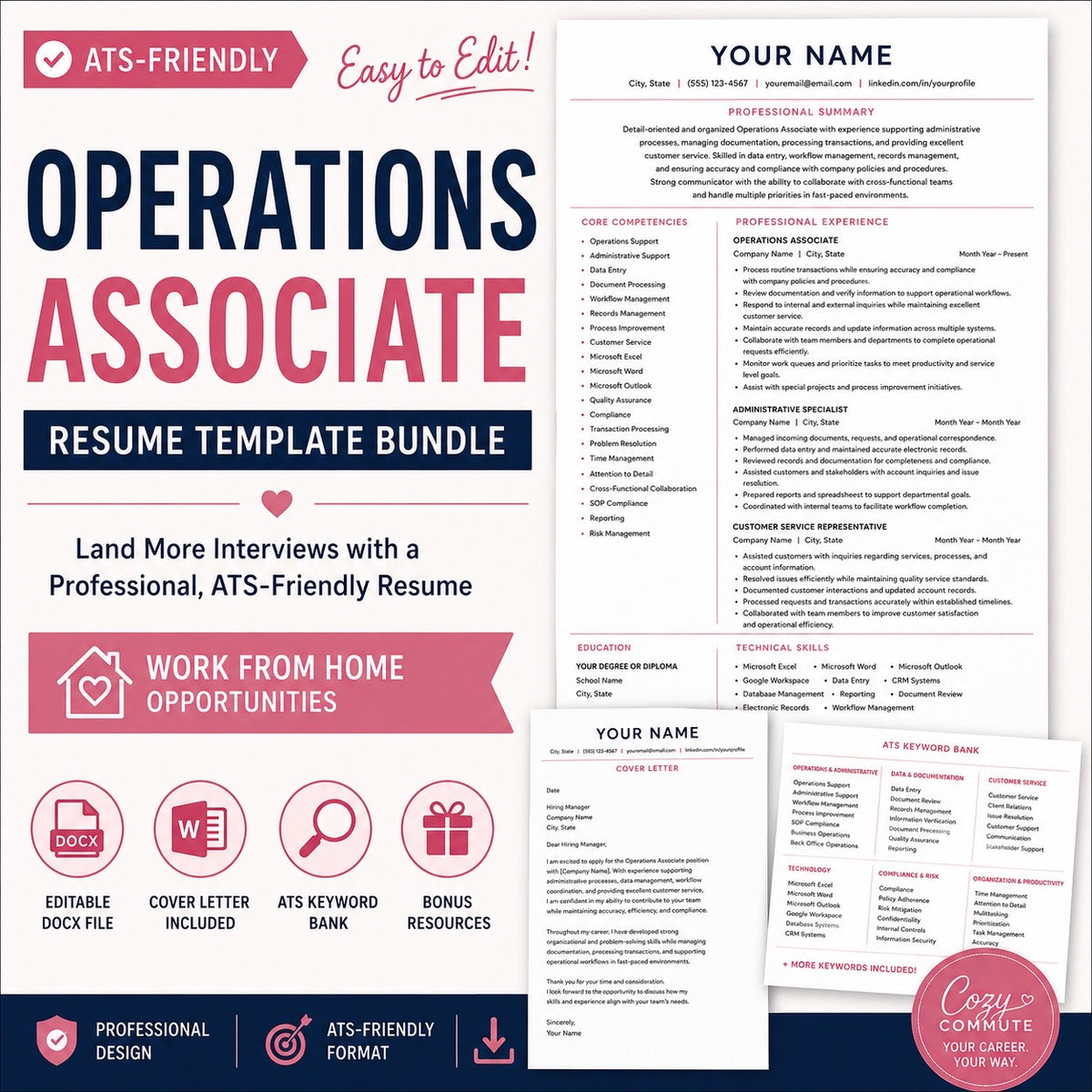 Operations Associate Resume Template | ATS Friendly